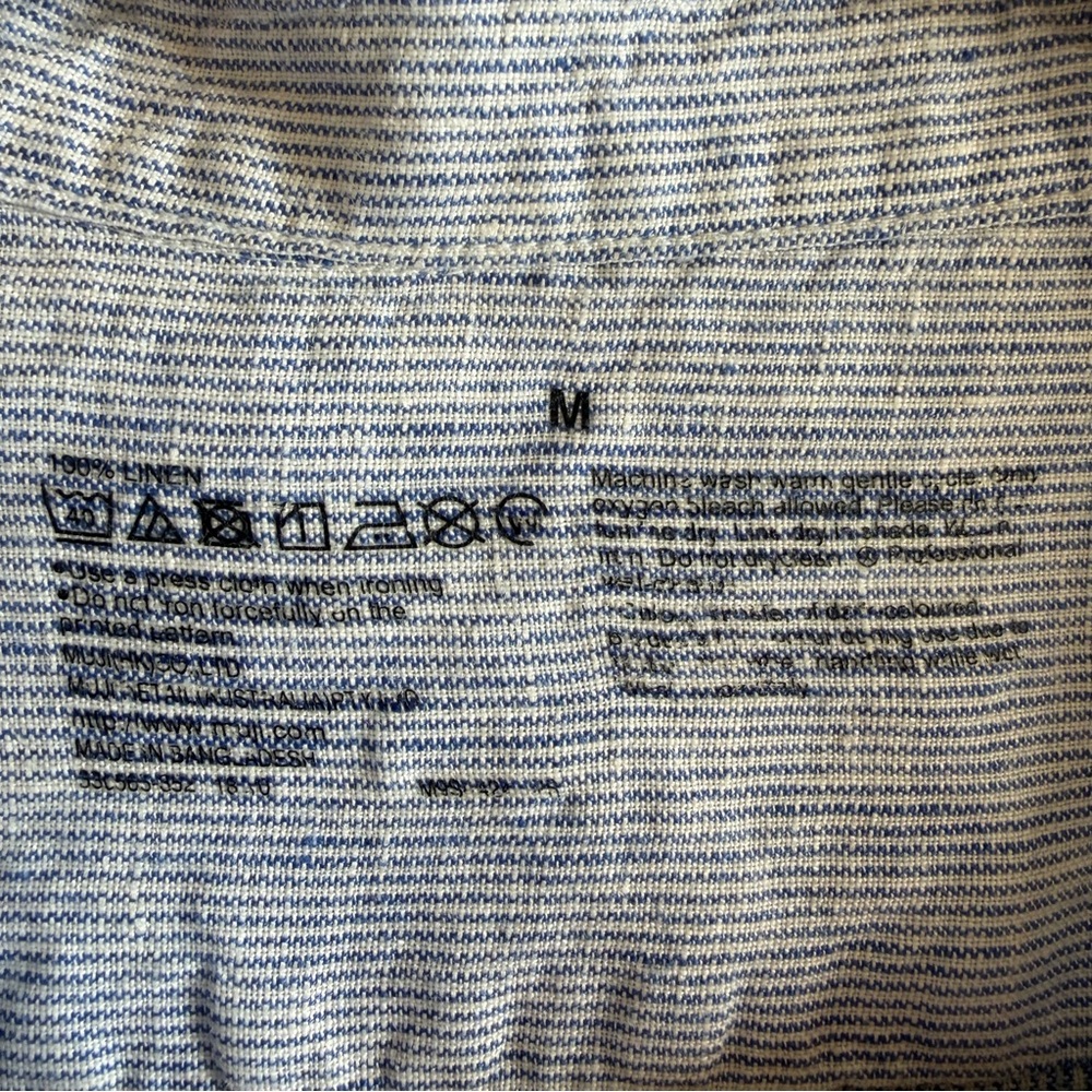 Muji Light Blue Linen Button-Down Shirt - Picture 10 of 13